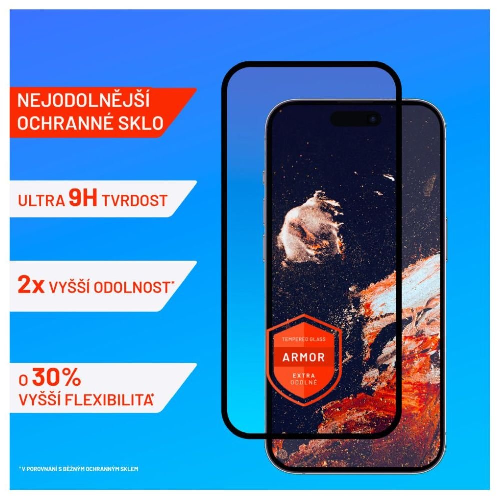 Prémiové ochranné tvrzené sklo FIXED Armor s aplikátorem pro Apple iPhone 15 Plus/16 Plus